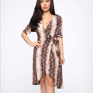 Always on top wrap midi dress- brown